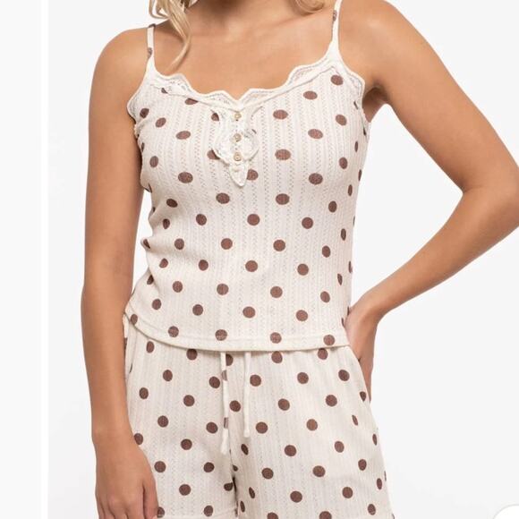 NWT Ivory Polka Dot Set Size Medium - Picture 6 of 6